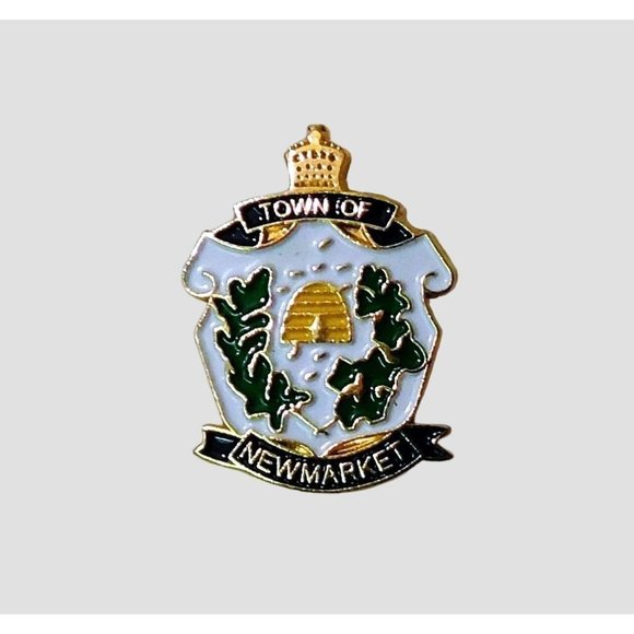 Other - Town of Newmarket Crest Pin Tie Tac Lapel Hat Ontario Canada Silver Tone .5x.75"